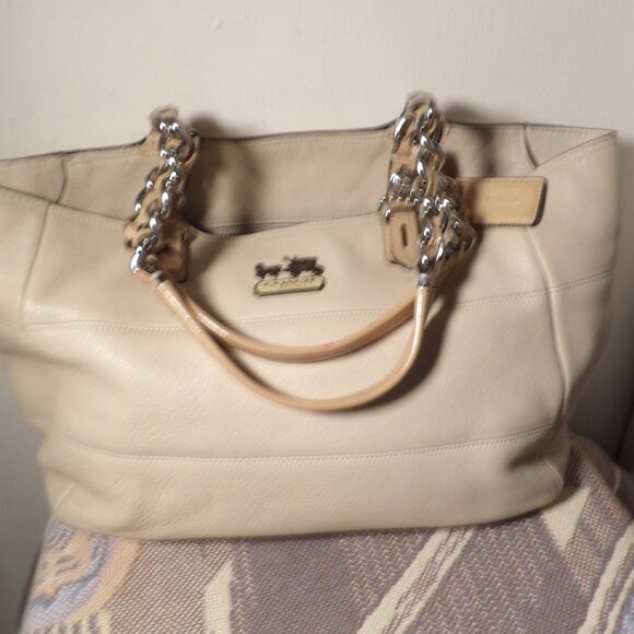 Coach Handbags - Coach Madison Pebbled Leather Chained Tote No GO968-14111